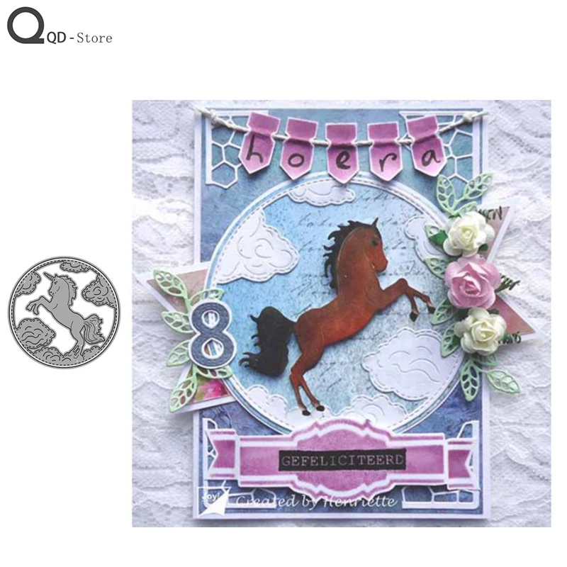 

Unicorn Model Cutting Dies Stamps Dies Scrapbooking Mold Cut Handmade Tools DIY Craft Decoration Metal Cutting Dies New 2021