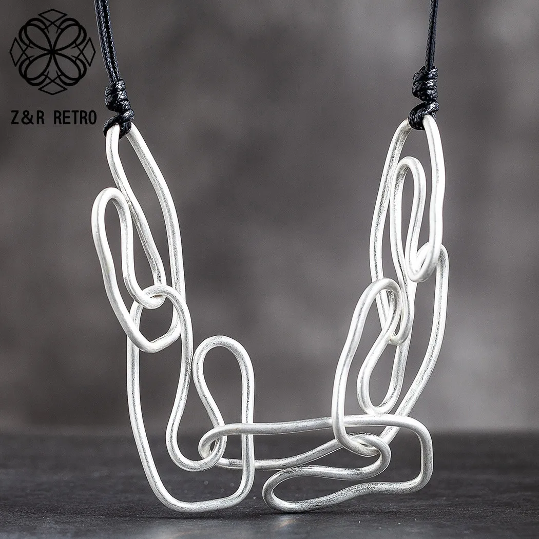 

Trendy Geometric Leather Goth Necklaces Women's Neck Chokers Statement Fashion Suspension Jewelry Female Decoration Accessories