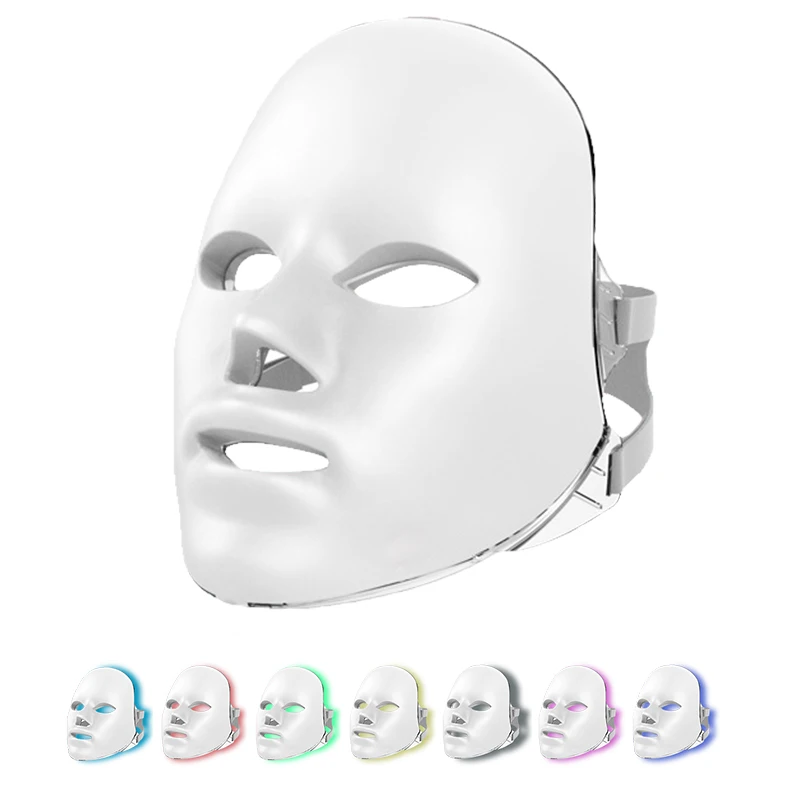 

Светодиодная маска 7 цветов, светодиодная маска для лица, фотонная терапия, маска для лица, легкая терапия, омоложение кожи, лечение морщин, а...
