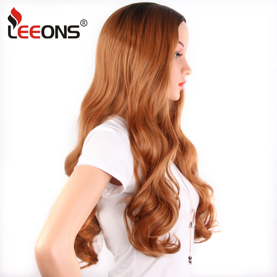 Leeons длинный Омбре коричневый пепельный блонд фиолетовый высокой