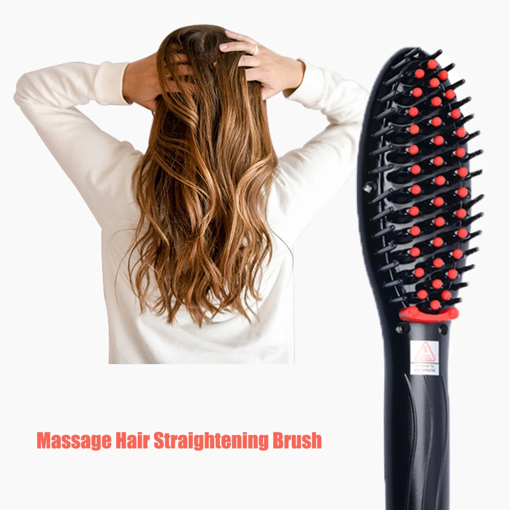 Массажная щетка для выпрямления волос электрическая керамическая расческа