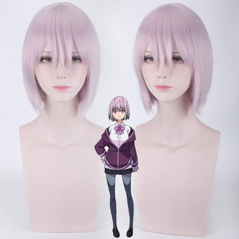 

Аниме SSSS.GRIDMAN Shinjo Akane косплей парик 35 см короткий прямой розовый градиент поддельные волосы термостойкие волокна синтетические парики