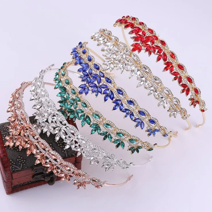 Тиары и короны женские золотистые ювелирные украшения для волос с кристаллами