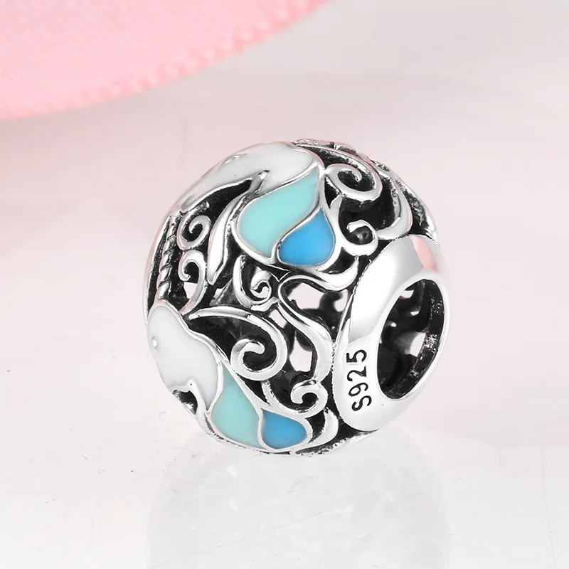 

Fit Original Pandora S925 spherical cartoon pony Unicorn loose beads hand DIY accessories Beaded silver jewelry