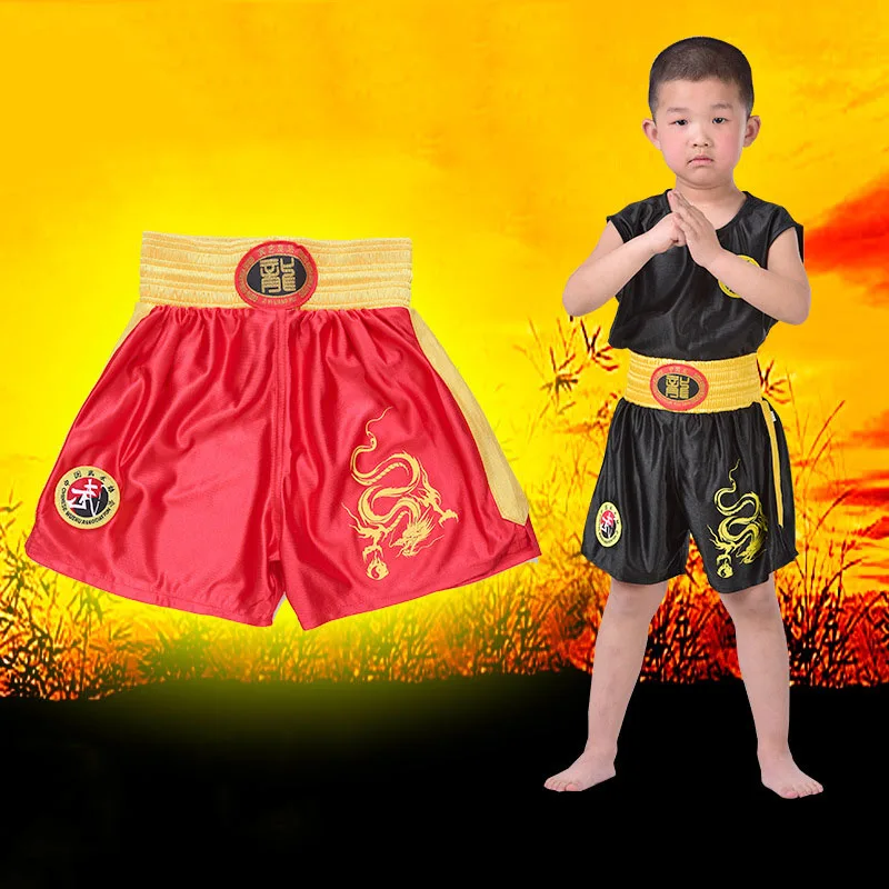 Sanda Suit Kongfu Uniform Unisex Boxing Uniform Bruce Lee Wushu Clothing Martial Arts Performance Costume For Children Adult