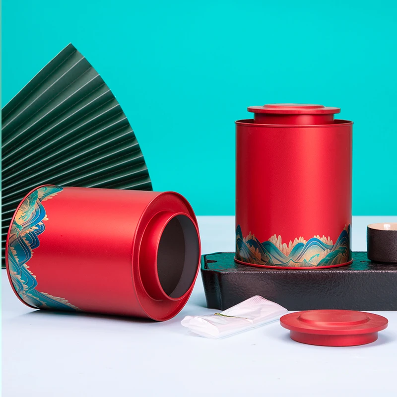 

Metal Tea Container Tin Box Storage Round Cans Tea Canister Caddy Travel Gift Sugar Bowlthee Doosjes Tea Storage Box BK50CY