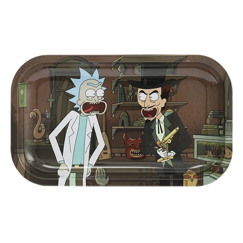 Табак прокатки лоток из нержавеющей стали квадратный мультфильм 27*16 см дым