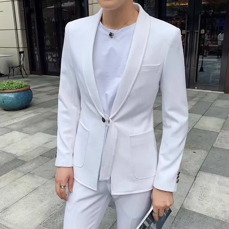 Небольшой деловой костюм с ремнем для отдыха брюки в западном стиле двойка