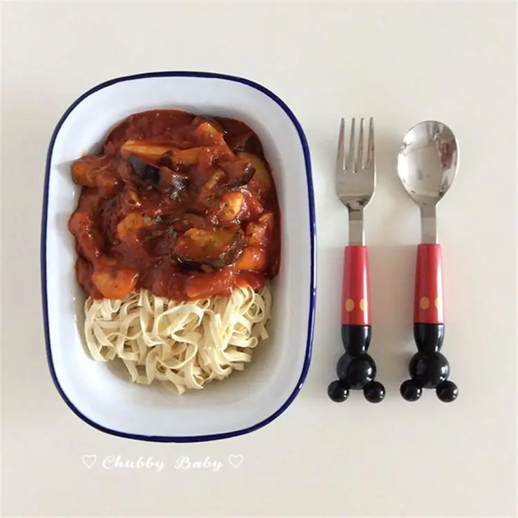 Korea Ins Cartoon Cute Shape Fork Spoon Tableware Set Student Portable Dinner Forks and | Дом и сад