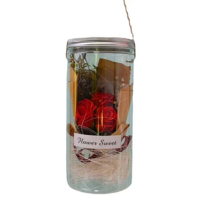 Aromatherapy Soap Rose LED Flower Plastic Bottles Wedding Artificial Valentines Day Mothers Christmas Gift |