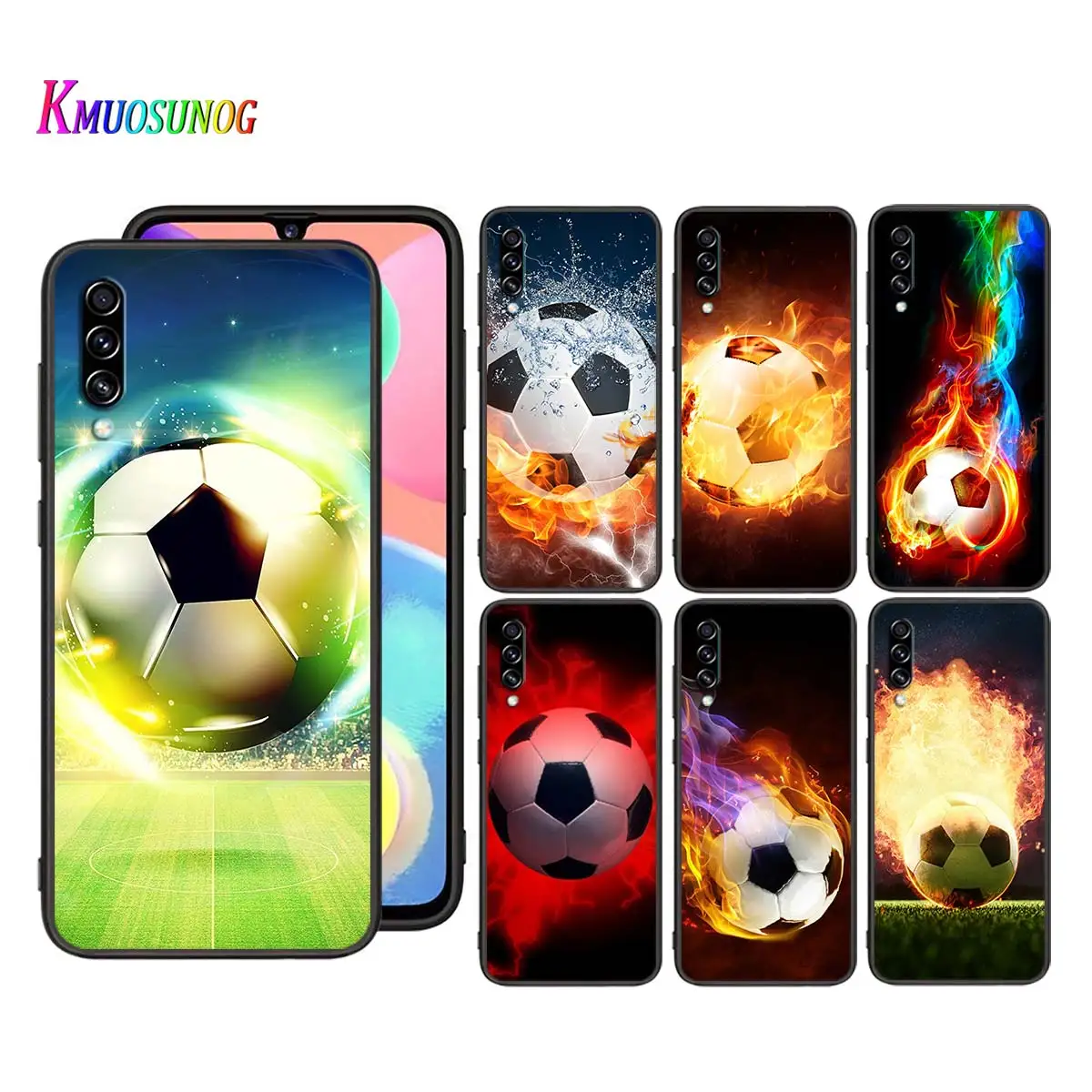 

Fire Football Soccer Ball for Samsung Galaxy A90 5G A80 A70S A70 A60 A50S A40 A30 A20E A20 A20S A10S A10 Black Phone Case