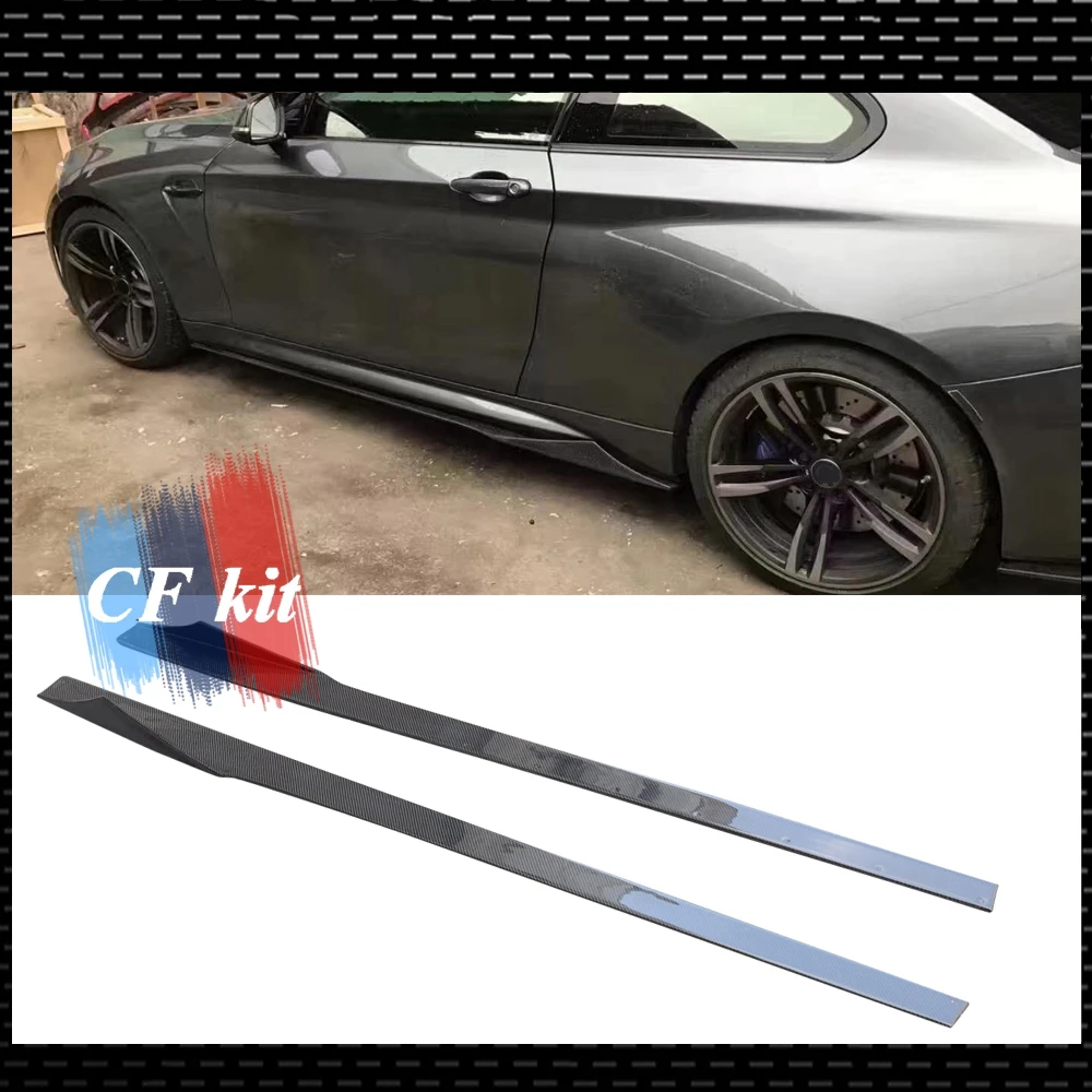 Боковые юбки из углеродного волокна для BMW 2 серии M2 F87 Base Coupe Door 2016-2017 Стайлинг