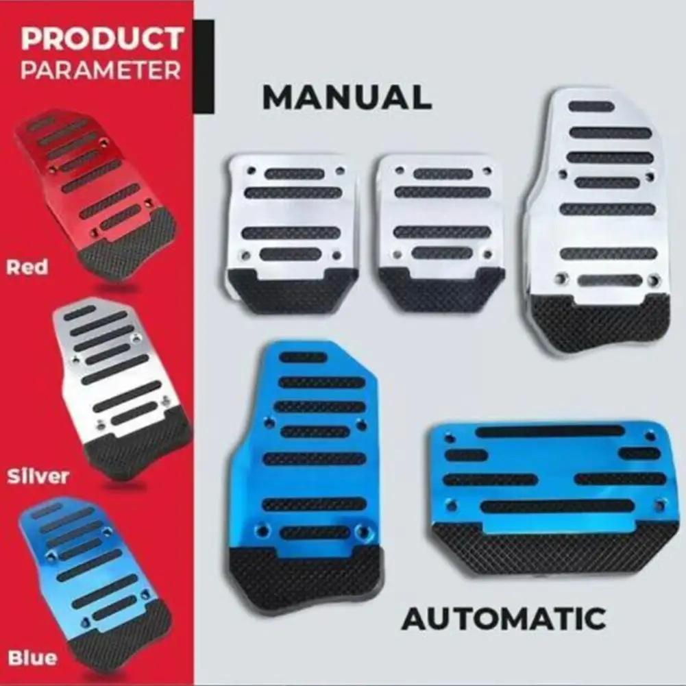 

3 Pieces/set Of Aluminum Alloy Car Brake Pedal Aluminum Modification Car Mat Clutch Car Auto Parts Pedal Alloy D6J3