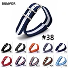 Ремешок нейлоновый для наручных часов, сменный тканевый мужской и женский браслет из нейлона, 1618202224 мм