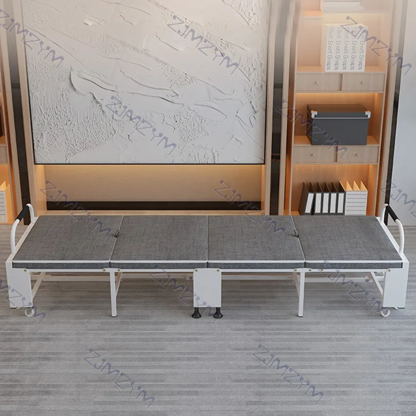 구매 4 접이식 침대 홈 오피스 소파 휴대용 간단한 점심 낮잠 침대 라운지 의자 군사 캠핑, 등받이 조절 가능 80/90CM