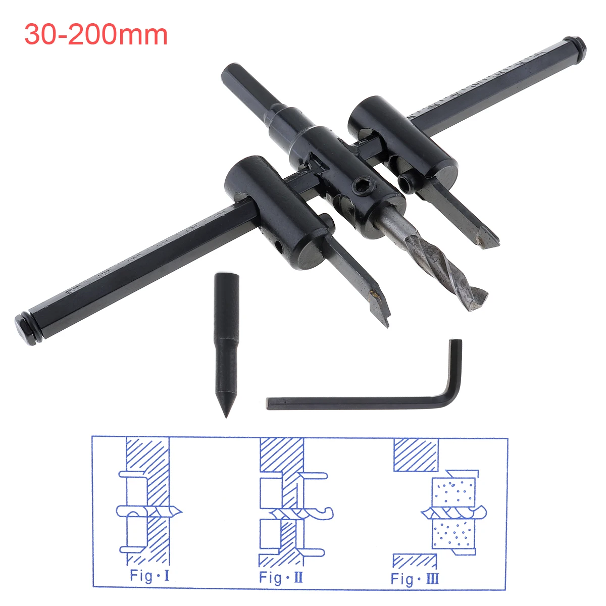 30 мм-200 мм регулируемое сверло аккумуляторной дрели набор из легированной стали