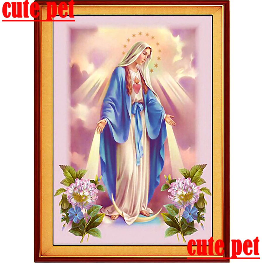 

puzzle Virgin Mary Full square diamond 5D Religion Icon DIY diamond embroidery diamond painting Cross Stitch Rhinestone mosaic