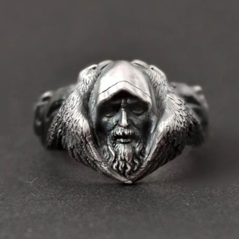 

Stainless steel Norse Viking Nordic Wolf Animal Men's Rings Old Man Punk Party High Quality Jewellery Animal Ring