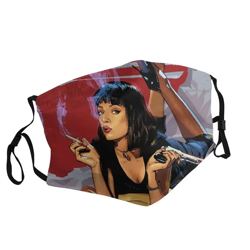 

Mia Wallace Pulp Fiction Washable Adult Quentin Tarantino Movie Mouth Face Mask Dustproof Protection Respirator Mouth-Muffle