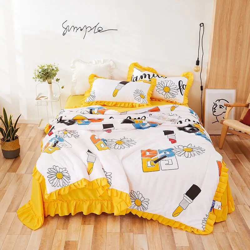 

2021 New Cartoon Blanket 1 Pcs for Nap Beds Sofa Lace Fluffy Bed Cover For All Season Summer (No Pillowcase)