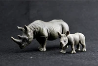 childrens simulation model toy safari world africa black horned black rhinoceros small cub