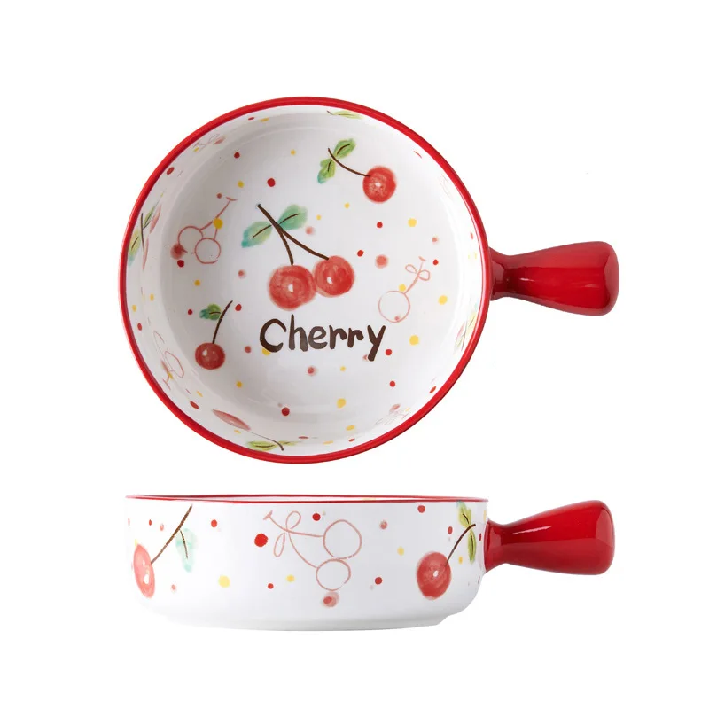 Творческий японский ручной росписью Керамика ручка запеченные фруктового