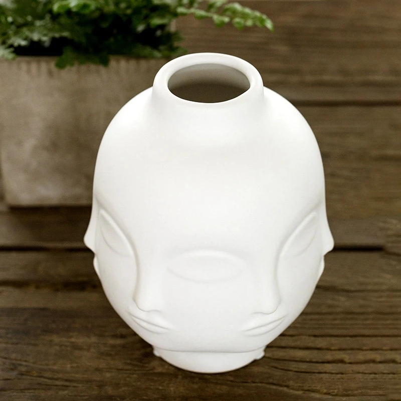 

Artists,Potted Plants,Potted Plants,Garden Decoration,White Pottery Vase Lip White Ceramic