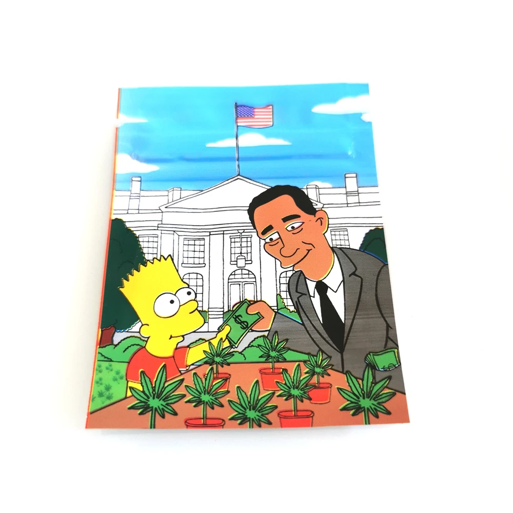 

20pcs Cartoon Tobacco Bags 6*8 CM Zip Lock Pouches Aluminum Mylar Foil Food Bags Weed Package 1G Candy Man Mylar Bags