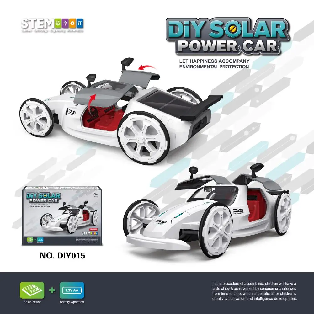 

015 Toy Cars Solar Four-wheel Drive DIY Assembly Electric Model Car