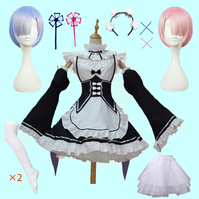 Костюм горничной Rem Ram для косплея Re:Zero kara Hajimeru Isekai Seikatsu Kawaii cos платья Re Life In a другой
