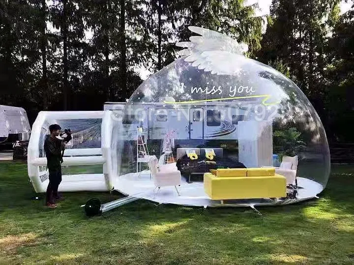 Красивый надувной домик пузырек для кемпинга на открытом воздухе диаметр 3 м