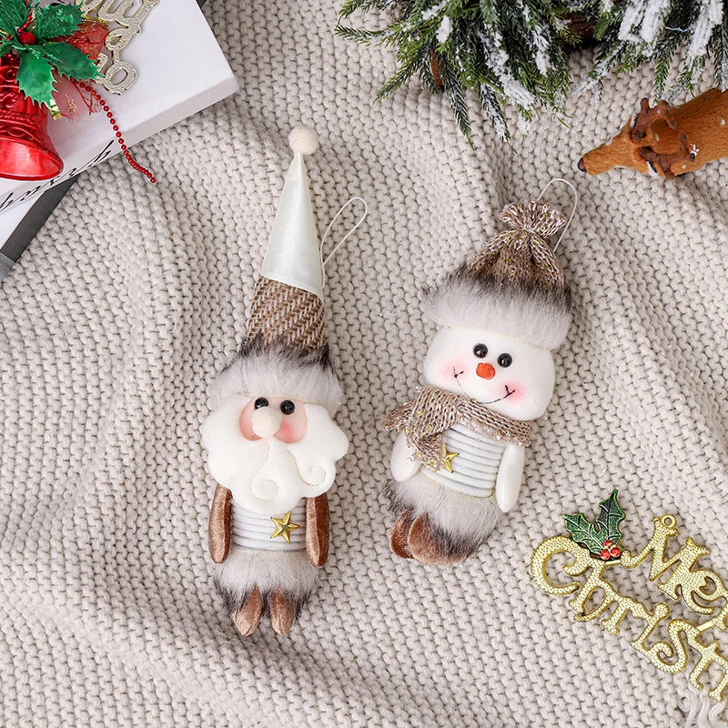 

Christmas Snowmen/stanta Clause Plush Doll Lovely Hanging Doll Christmas Tree Pendant Decoration For Home Party C1
