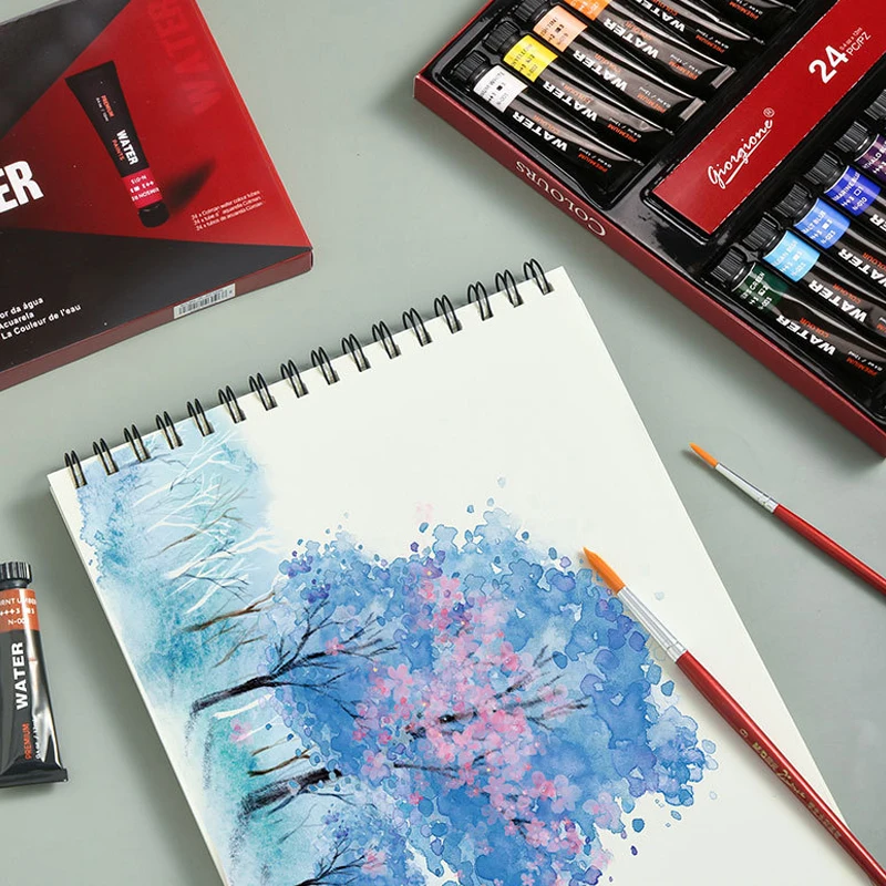 

Acrylic Paints 12/24 Colors Professional Brush Set 12ml Tubes Artist Drawing Painting Pigment Hand Painted Wall Paint DIY