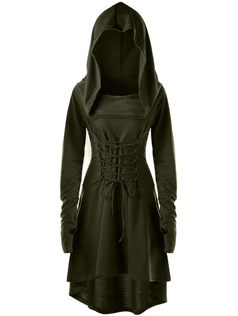 Lady Hooded Dress Halloween Costume For Women Hunter Archer Middle Ages Renaissance Ancient Vintage Party Christian Suit | Тематическая