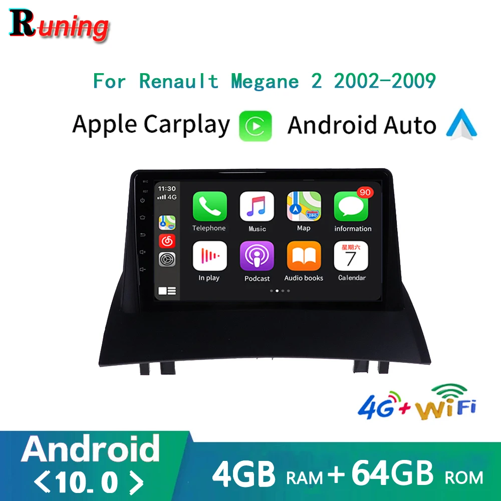 Автомагнитола 2 Din Carplay для Renault Megane 2002 2009 мультимедийный проигрыватель на