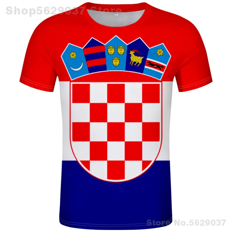 Хорватская футболка сделай сам с бесплатным именным номером hrv государственным