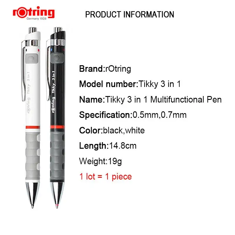 Многофункциональная Ручка Rotring Tikky 3 в 1 механический карандаш 0 5 мм/0 7 мм и