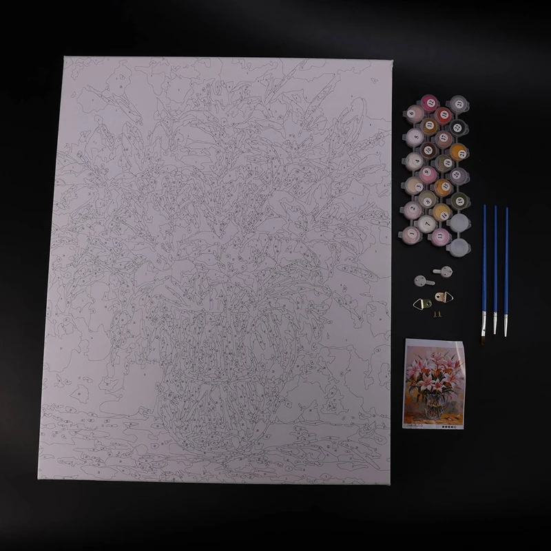 

Flower Lily DIY Painting By Numbers Kits Oil Painting on Canvas Drawing Painting By Numbers for Wall Art Picture 40X50cm