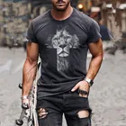 Футболка мужская с 3d принтом льва, модная уличная одежда в стиле хип-хоп, с перекрестным рисунком, футболка с короткими рукавами в стиле унисекс, яркий Размер