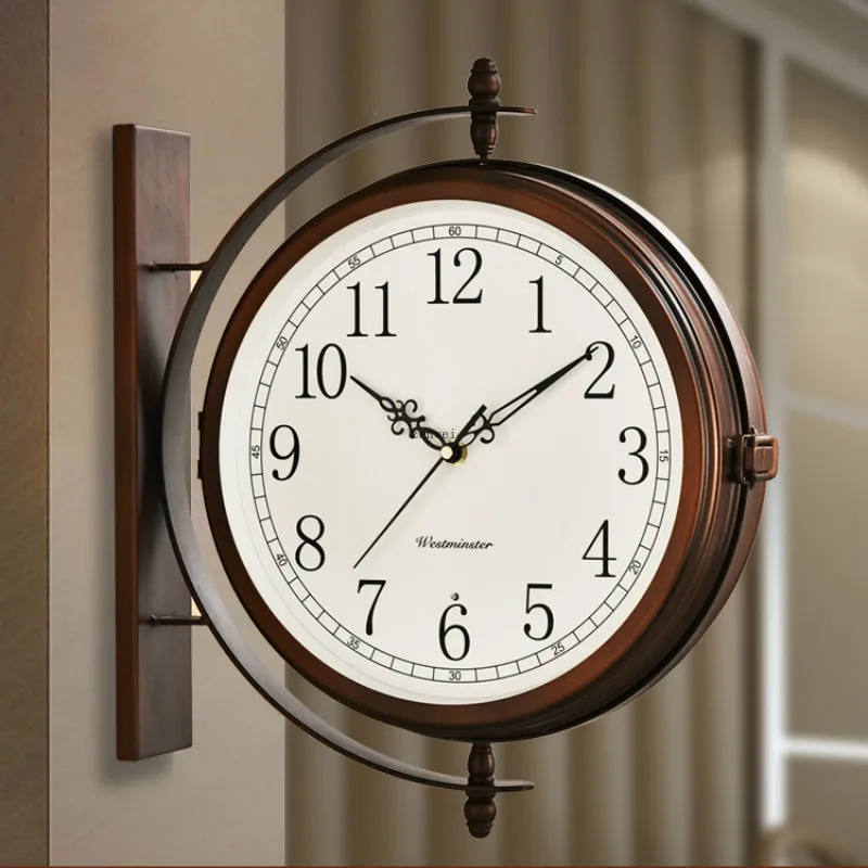 Настенные часы в скандинавском стиле двухсторонние металлические большие