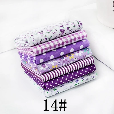 14 7pcs 25X25cm 25x25 см или 10x10 см хлопчатобумажная ткань с принтом для шитья стеганые ткани для лоскутного рукоделия аксессуары ручной работы T7866 - Цвет: 14 7pcs 25X25cm