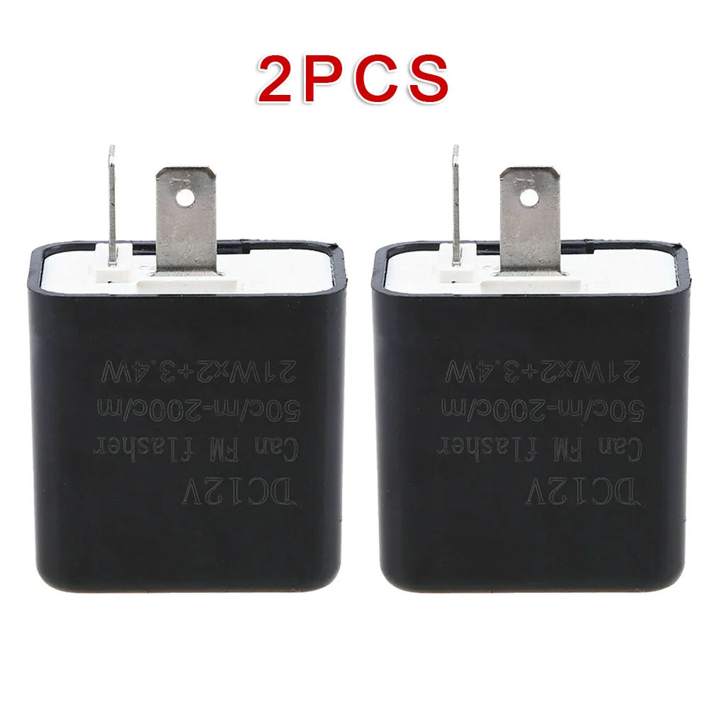 

2 pins LED flash relays Turn signal 2-pin 2pcs ABS DC 12V Parts Universal