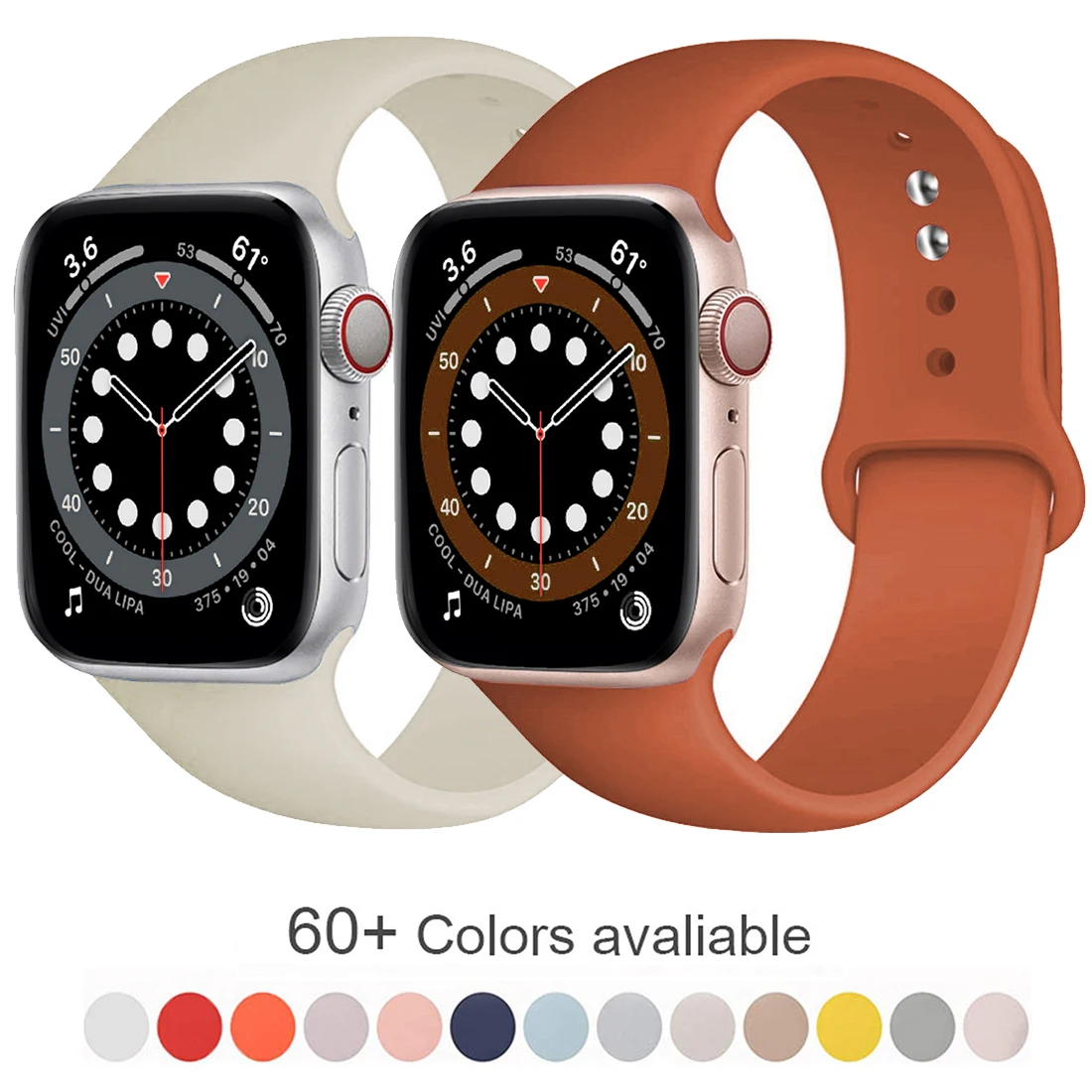 

Soft Silicone Band for Apple Watch Series 6 5 4 3 2 1 38MM 42MM Rubber Watchband Strap for iWatch 40MM 44MM apple watch band