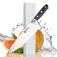 sunnecko 8 inch chef knife kitchen knives liquid metal steel 65hrc strong hardness g10 handle high quality chef meat cut tools