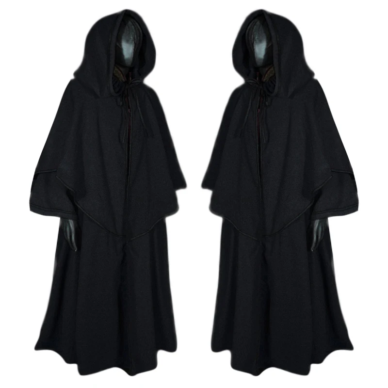 Мужская накидка Осень Зима Косплей сценический средневековый костюм винтажный