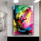 Современный граффити из белой кожи девушка уход за кожей лица Художественная печать холст Картина Красочные абстрактная Настенная картина для украшения дома пост