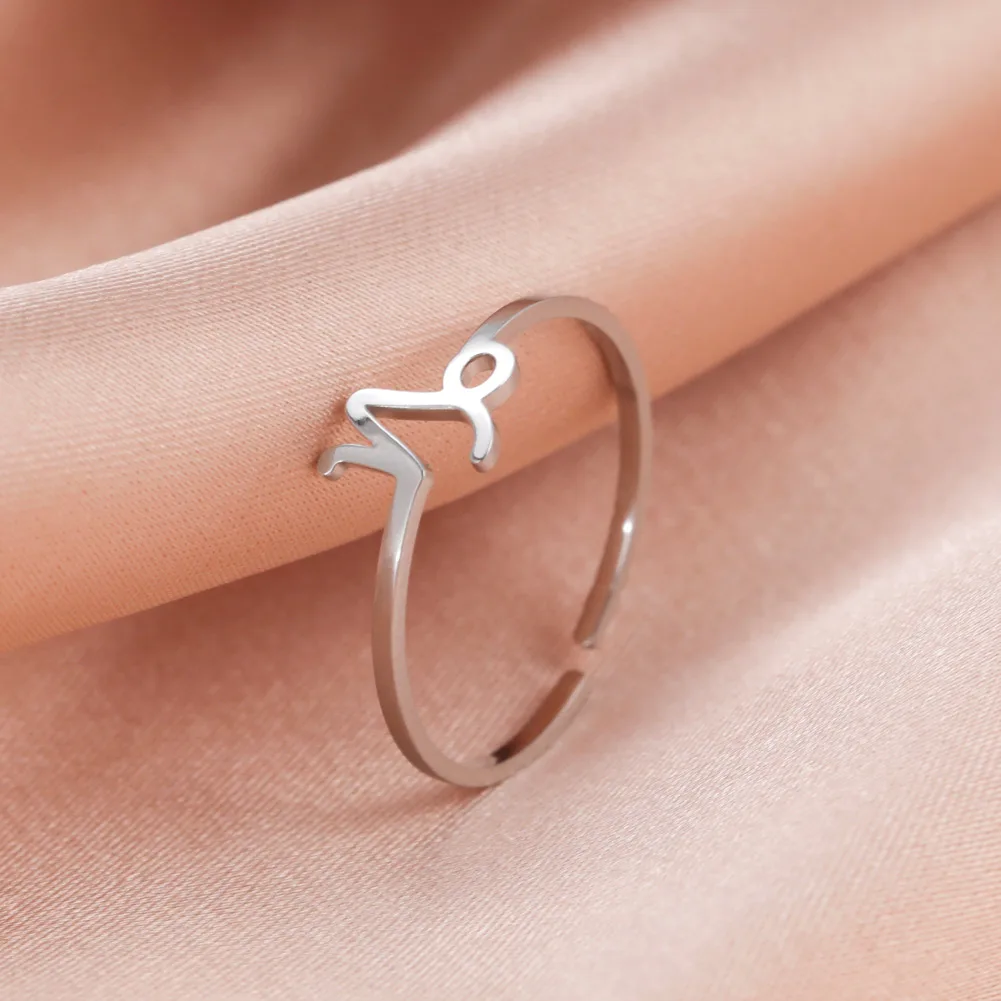 Teamer зодиакальное кольцо для женщин регулируемые минималистичные кольца на палец