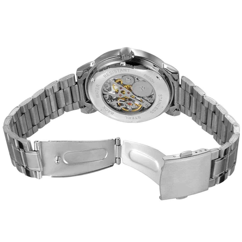 

Men Mechanical Watch FORSINING Top Brand Fashion Hollow Hand Winding Watches Mens Luxury Stainless Steel Waterproof Wristwatch