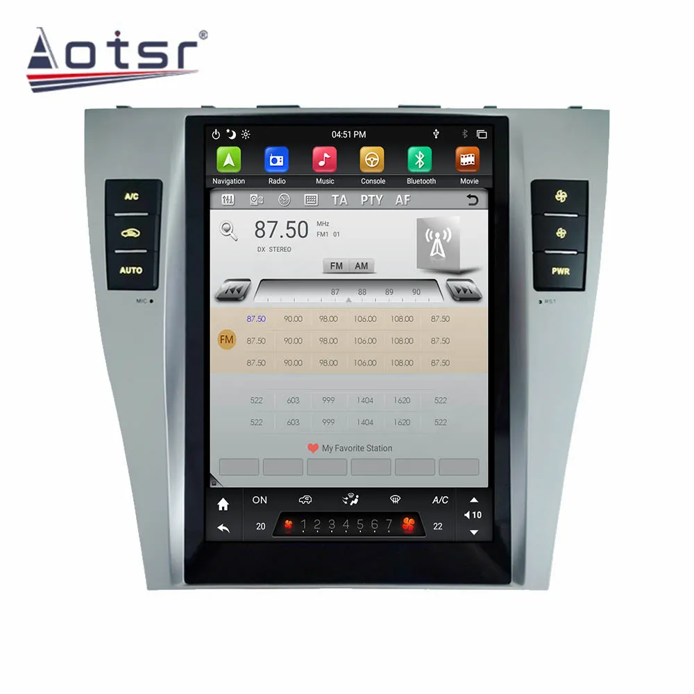 Автомобильный мультимедийный плеер с сенсорным экраном в стиле Tesla Android 9 0 для Toyota