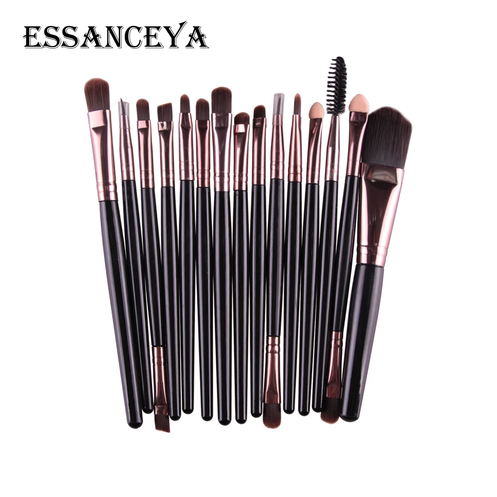 15pcs HK ESSANCEYA Pro 6-18Pcs Cosmetic Makeup Brushes Foundation Eye shadow Eyeliner Fan Make-Up Multipurpose Eye Brushes Cosmetic Tool - Handle Color: 15pcs HK